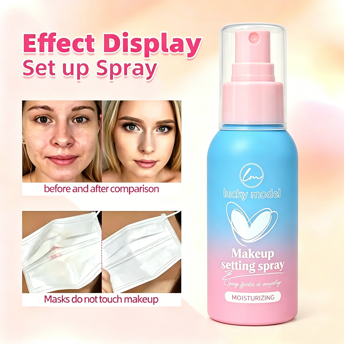 Misting Bottle Fine - بخاخ تثبيت المكياج لاكي موديل للترطيب