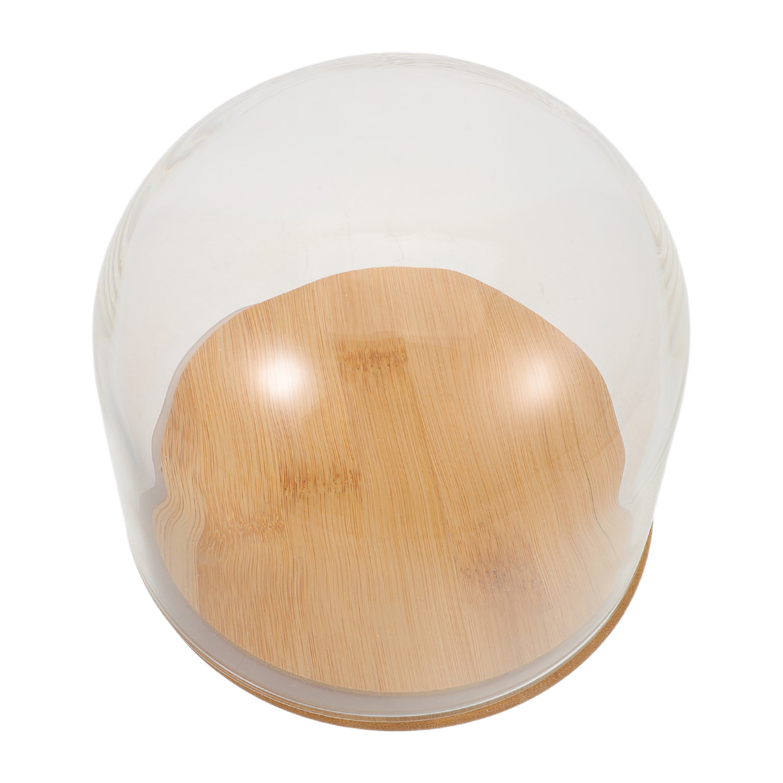 Plastic Dome Clear - قبة زجاجية شفافة مع قاعدة خيزران