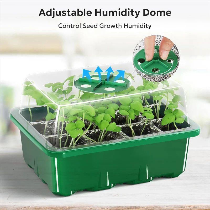 Humidity Dome Kit - 10 قطع/5 قطع صواني شتلات، طقم