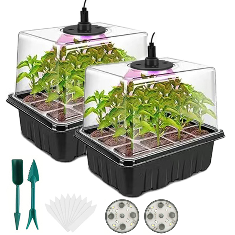 Humidity Dome Kit - صينية بداية البذور مع أضواء النمو،
