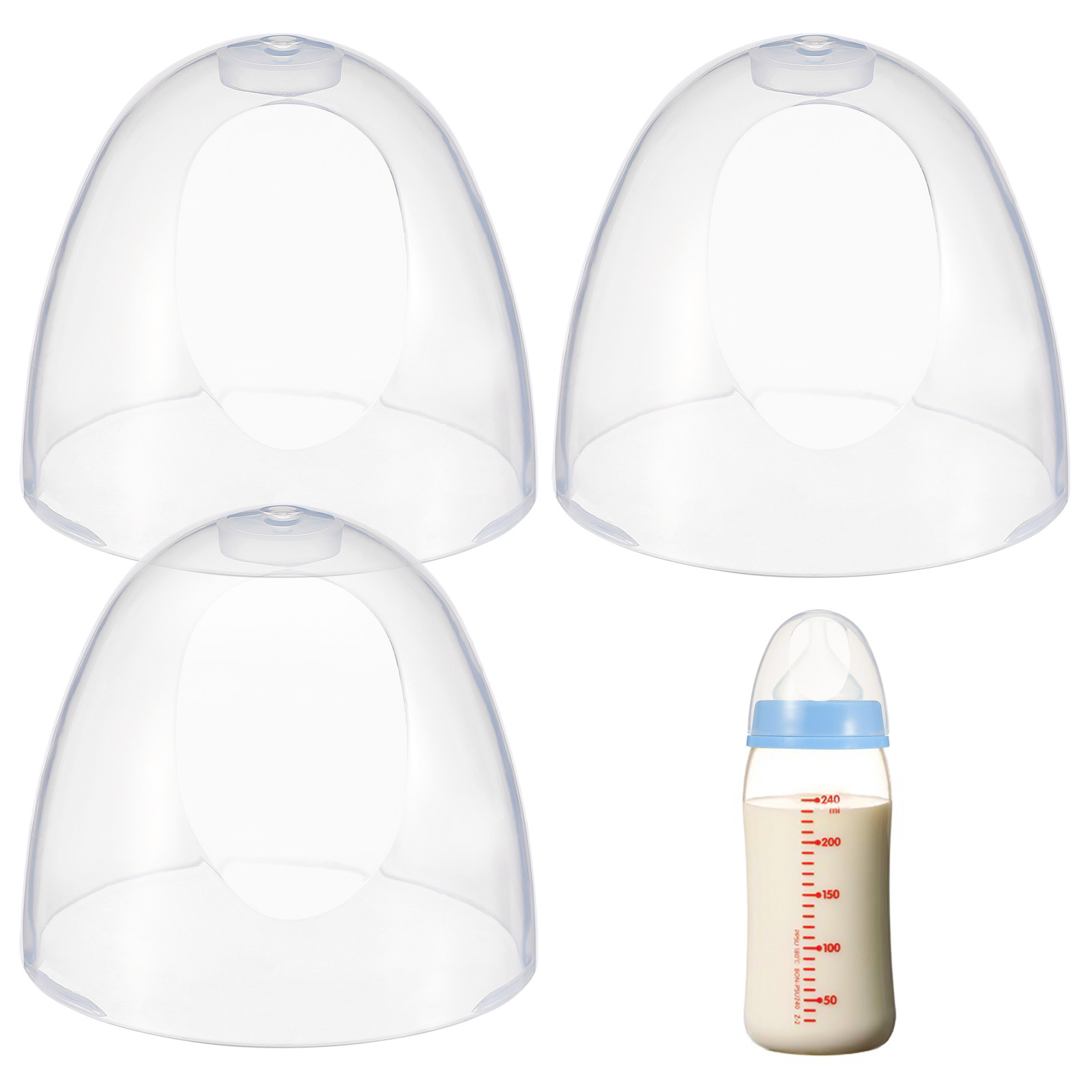 Plastic Dome Clear - أغطية بلاستيكية بديلة لزجاجات الرضاعة، مانعة