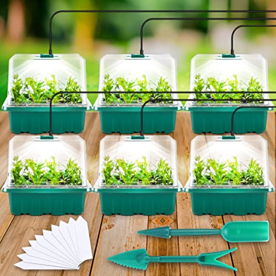 Humidity Dome Kit - صينية بذور مع إضاءة، طقم بدء