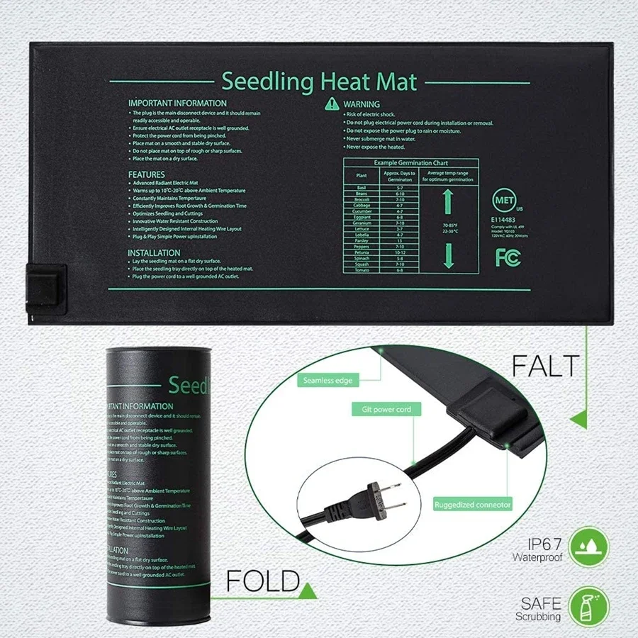 4 أحجام 220 فولت الاتحاد الأور - مراجعة Heat Mat Seedling وسعره