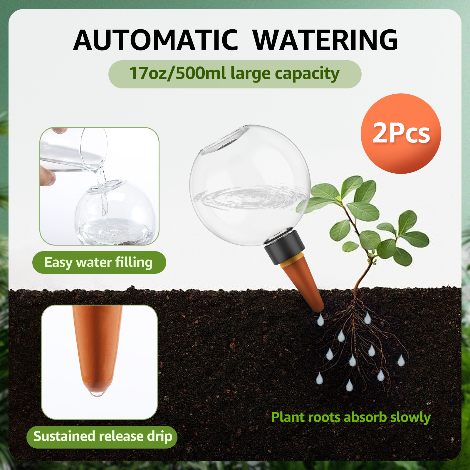 2/4 قطعة 500 مللي نظام الري با - مراجعة Self Watering Insert وسعره