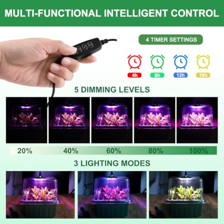 صينية بذور مع إضاءة، 6 قطع، طق - مراجعة Humidity Dome Kit وسعره