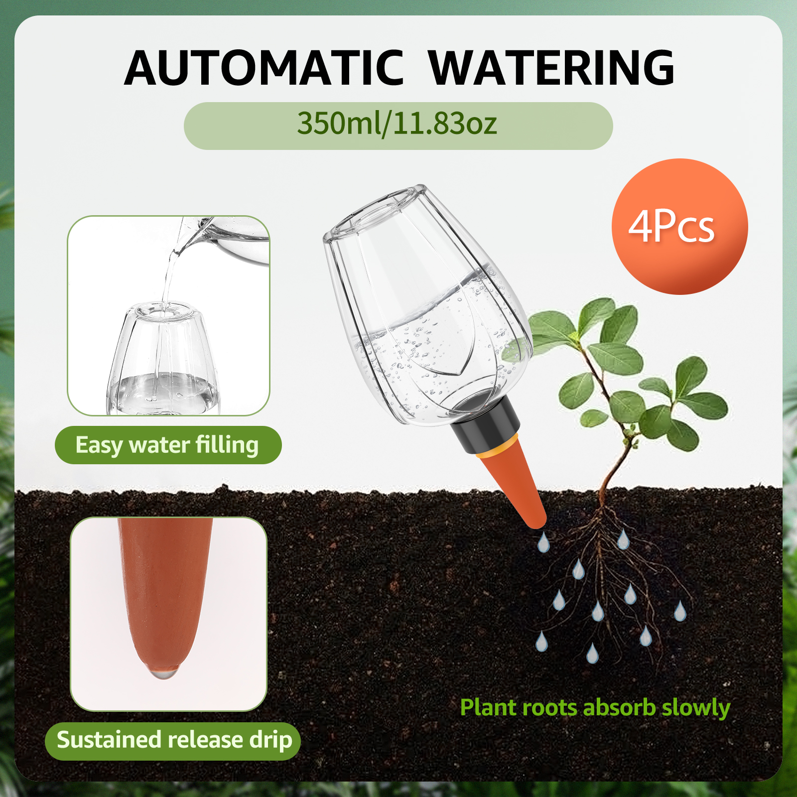 4 قطع من كرات سقي النباتات الش - مراجعة Self Watering Insert وسعره