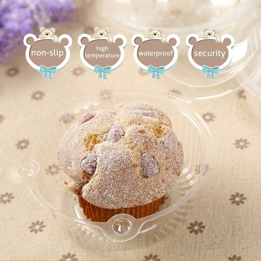 حاملات كب كيك فردية، 50 قطعة م - مراجعة Plastic Dome Clear وسعره
