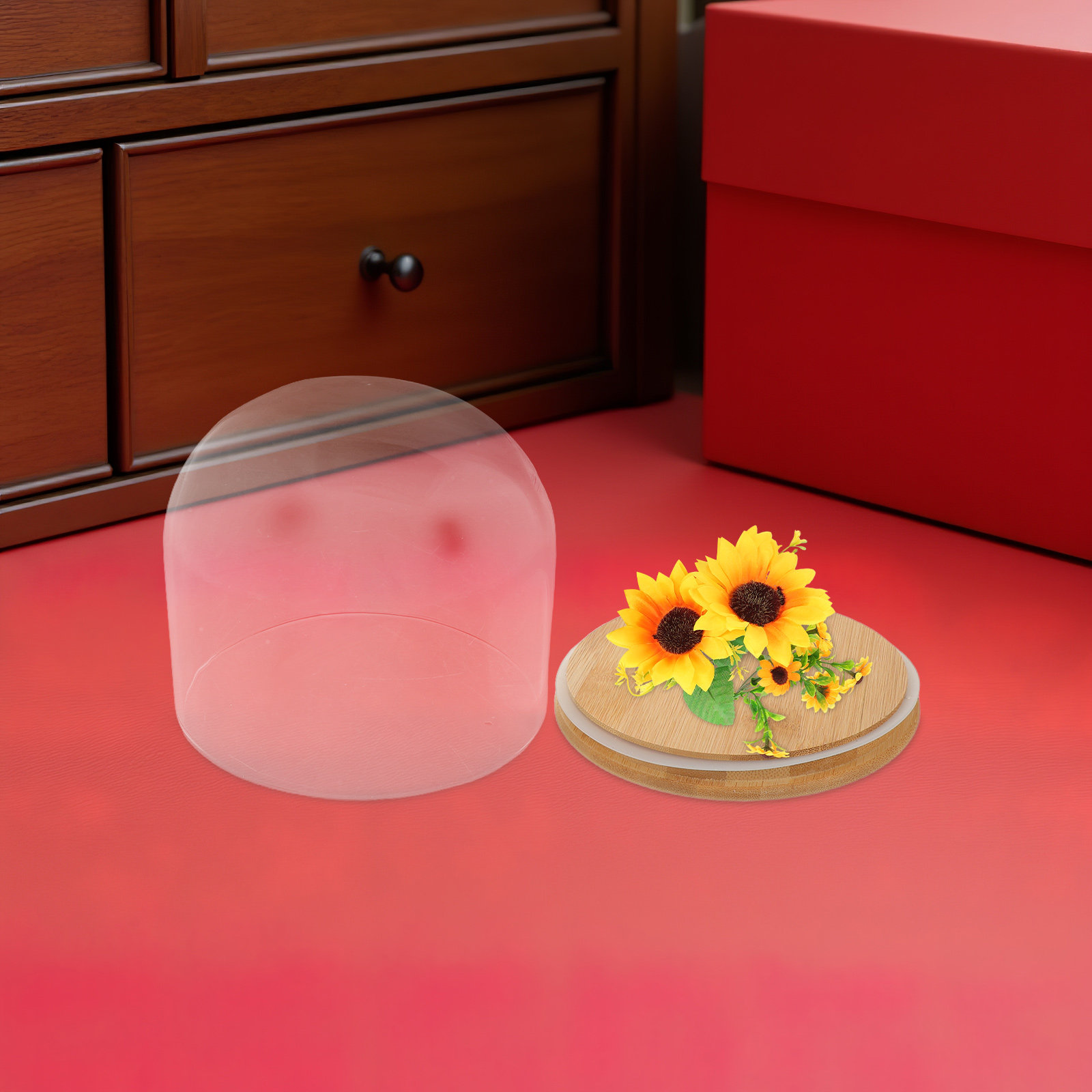 قبة زجاجية شفافة مع قاعدة خيزر - مراجعة Plastic Dome Clear وسعره