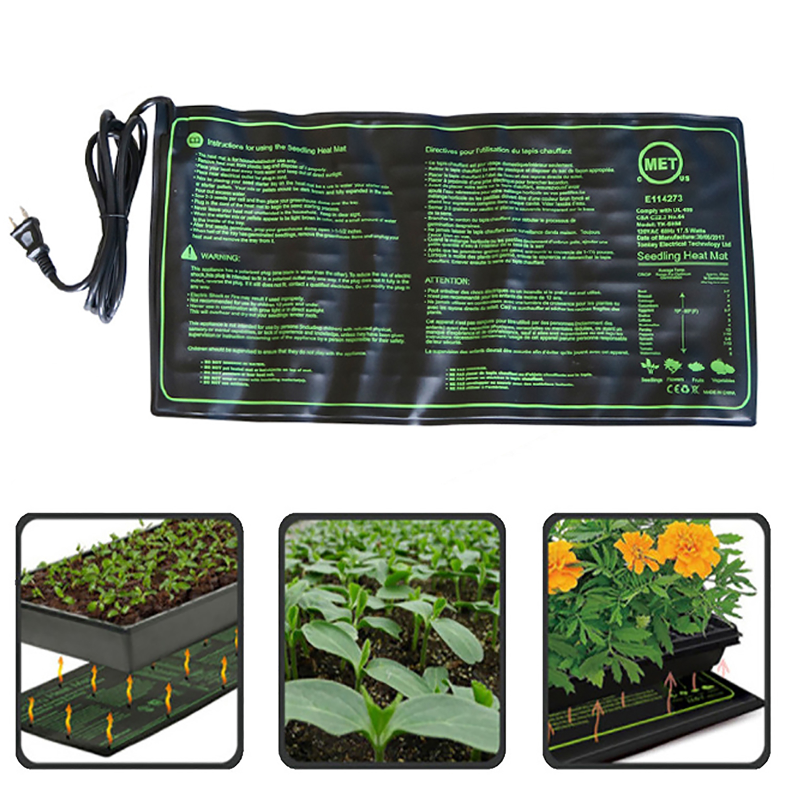 110/120/220/230 فولت الشتلات ا - مراجعة Heat Mat Seedling وسعره