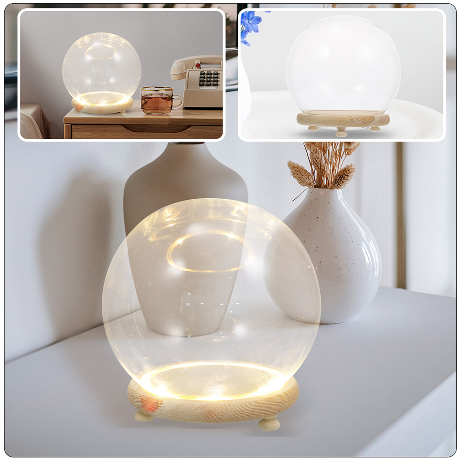 غطاء زجاجي للزهور الأبدية، علب - مراجعة Plastic Dome Clear وسعره