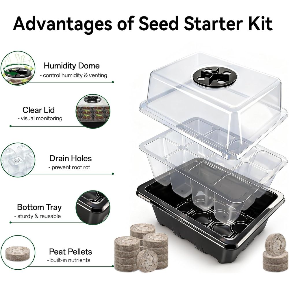 4 صواني بذور مع 50 قطعة من كري - مراجعة Peat Pellet Tray وسعره