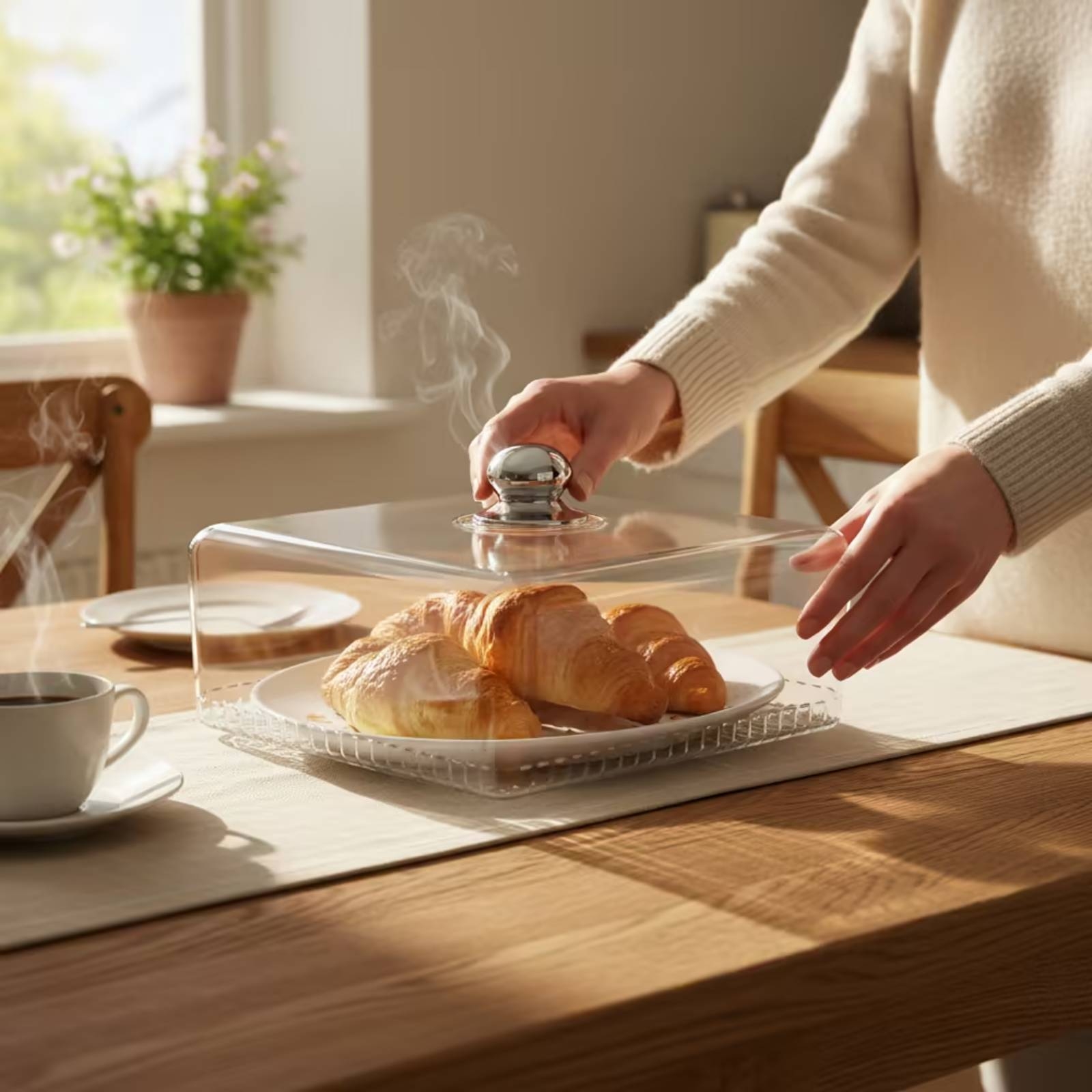 غطاء طعام شفاف بمقبض، غطاء للح - مراجعة Plastic Dome Clear وسعره
