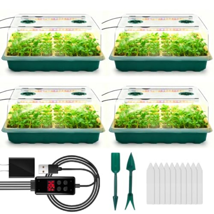 صينية بذور مع إضاءة نمو، طقم ب - مراجعة Humidity Dome Kit وسعره
