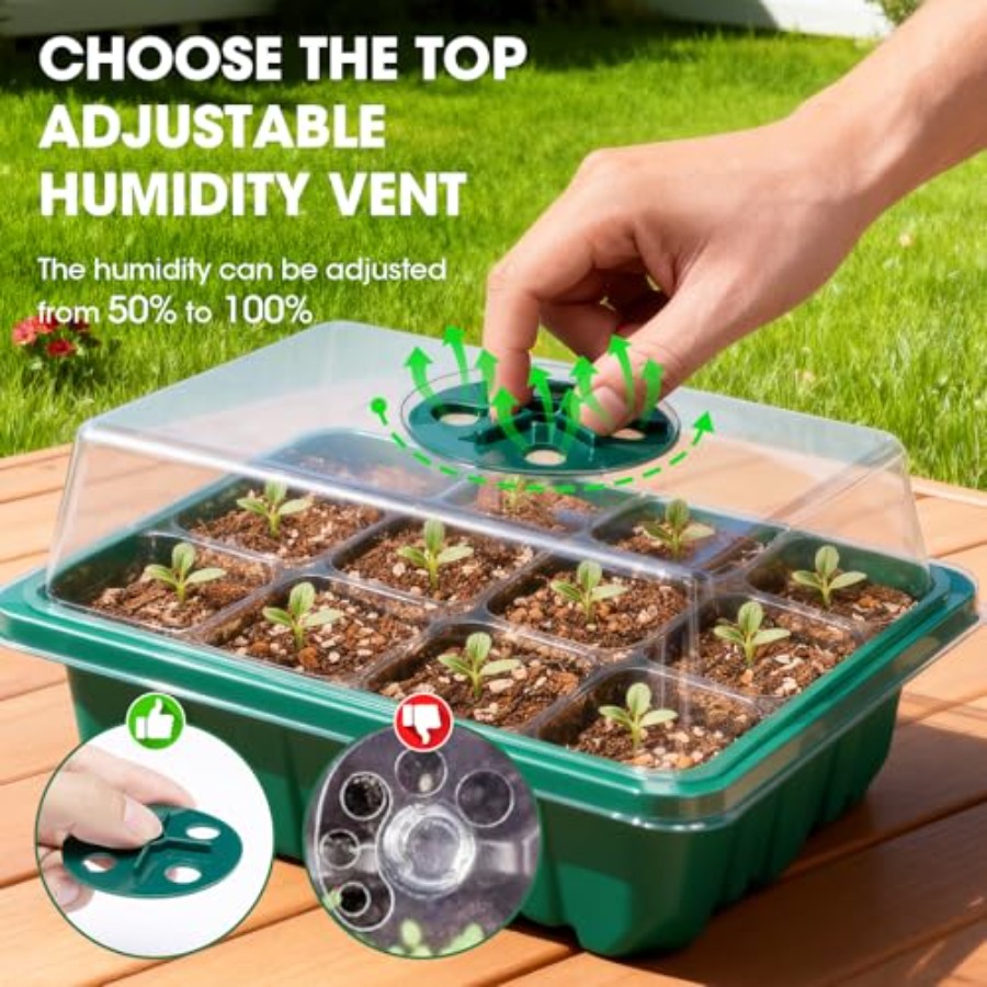 5 عبوات من صواني بذور مع قبة ر - مراجعة Humidity Dome Kit وسعره