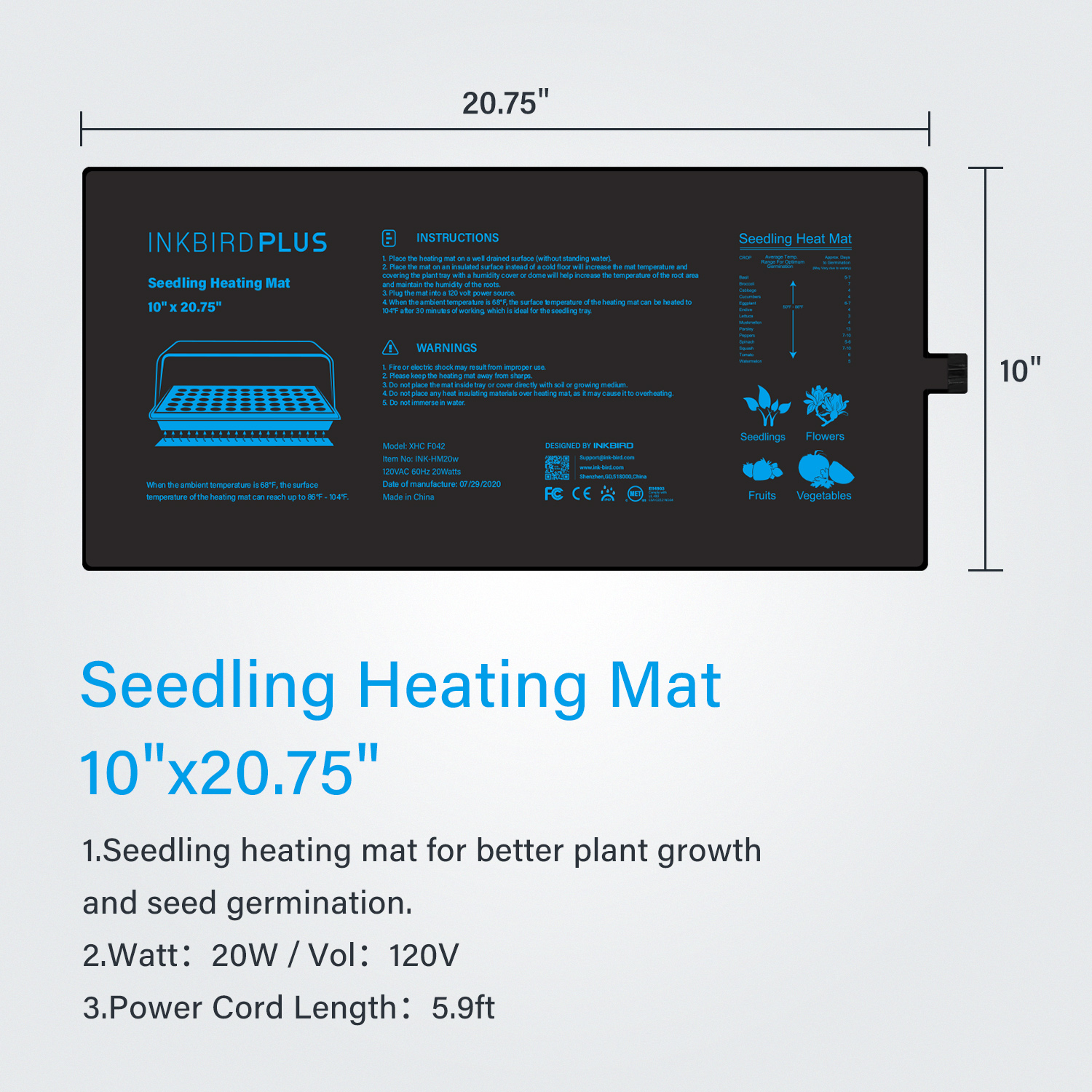 20.75x10 سنتيمتر الاتحاد الأور - مراجعة Heat Mat Seedling وسعره