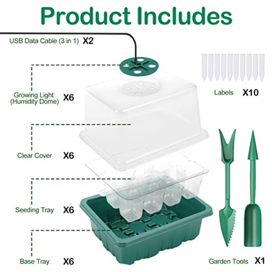 صينية بذور مع إضاءة، طقم بدء ز - مراجعة Humidity Dome Kit وسعره